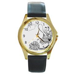 Bwemprendedor Round Gold Metal Watch by PosterPortraitsArt