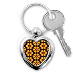 Yellow flowers pattern         			Key Chain (Heart) Front