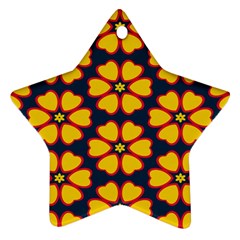 Yellow Flowers Pattern         			ornament (star) by LalyLauraFLM