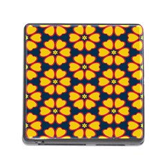 Yellow Flowers Pattern         			memory Card Reader (square) by LalyLauraFLM