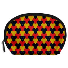 Red Blue Yellow Shapes Pattern        Accessory Pouch by LalyLauraFLM