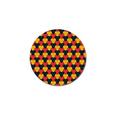 Red Blue Yellow Shapes Pattern        			golf Ball Marker by LalyLauraFLM