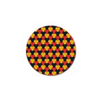 Red blue yellow shapes pattern        			Golf Ball Marker (4 pack) Front