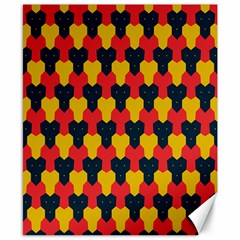 Red Blue Yellow Shapes Pattern        			canvas 8  X 10  by LalyLauraFLM