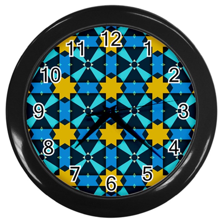 Stars pattern       			Wall Clock (Black)