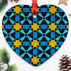 Stars Pattern       			ornament (heart) by LalyLauraFLM