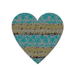 Blue Brown Waves       			magnet (heart) by LalyLauraFLM