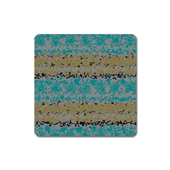 Blue Brown Waves       			magnet (square) by LalyLauraFLM