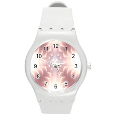 Neonite Abstract Pattern Neon Glow Background Round Plastic Sport Watch (m) by Nexatart