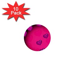 Pink Hearth Background Wallpaper Texture 1  Mini Buttons (10 Pack)  by Nexatart