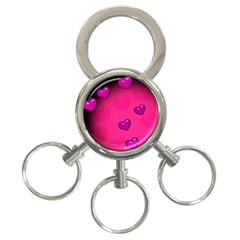 Pink Hearth Background Wallpaper Texture 3-ring Key Chains by Nexatart