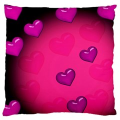 Pink Hearth Background Wallpaper Texture Large Cushion Case (two Sides) by Nexatart