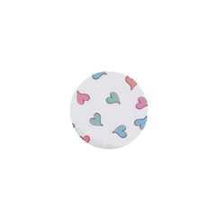 Colorful Random Hearts 1  Mini Buttons by Nexatart