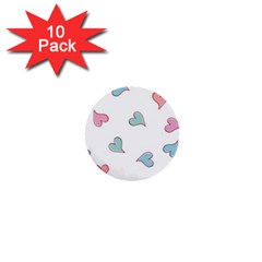 Colorful Random Hearts 1  Mini Buttons (10 Pack)  by Nexatart