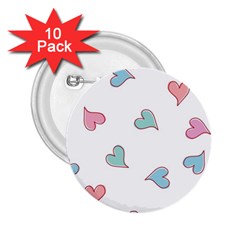 Colorful Random Hearts 2 25  Buttons (10 Pack)  by Nexatart