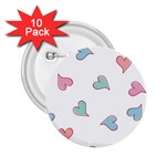 Colorful Random Hearts 2.25  Buttons (10 pack)  Front