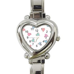 Colorful Random Hearts Heart Italian Charm Watch by Nexatart