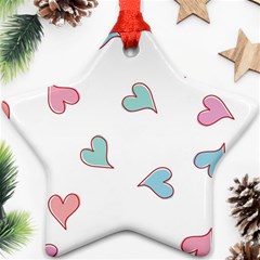 Colorful Random Hearts Star Ornament (two Sides) by Nexatart