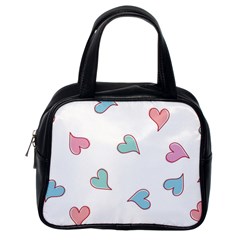 Colorful Random Hearts Classic Handbags (one Side) by Nexatart