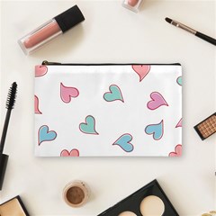 Colorful Random Hearts Cosmetic Bag (medium)  by Nexatart