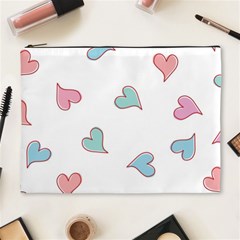 Colorful Random Hearts Cosmetic Bag (xl) by Nexatart