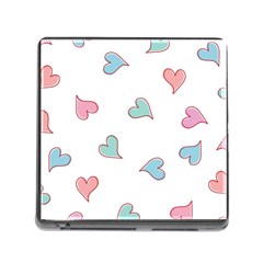 Colorful Random Hearts Memory Card Reader (square) by Nexatart