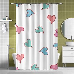 Colorful Random Hearts Shower Curtain 48  X 72  (small)  by Nexatart