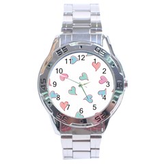 Colorful Random Hearts Stainless Steel Analogue Watch by Nexatart