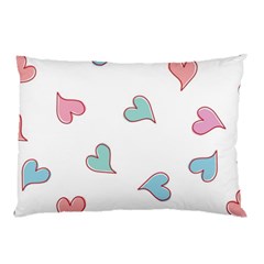 Colorful Random Hearts Pillow Case (two Sides) by Nexatart