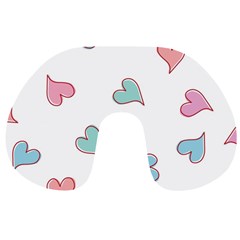 Colorful Random Hearts Travel Neck Pillows by Nexatart