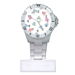 Colorful Random Hearts Plastic Nurses Watch by Nexatart