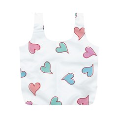 Colorful Random Hearts Full Print Recycle Bags (m)  by Nexatart