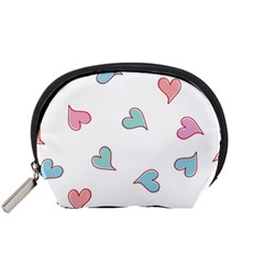 Colorful Random Hearts Accessory Pouches (small)  by Nexatart