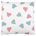 Colorful Random Hearts Large Flano Cushion Case (Two Sides) Front