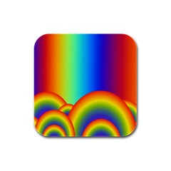 Background Rainbow Rubber Square Coaster (4 Pack)  by Nexatart