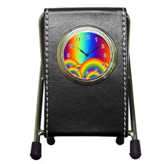 Background Rainbow Pen Holder Desk Clocks by Nexatart