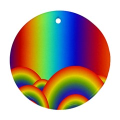 Background Rainbow Round Ornament (two Sides) by Nexatart