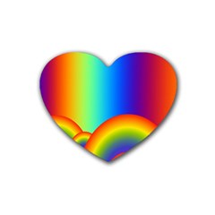 Background Rainbow Rubber Coaster (heart)  by Nexatart