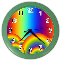 Background Rainbow Color Wall Clocks by Nexatart