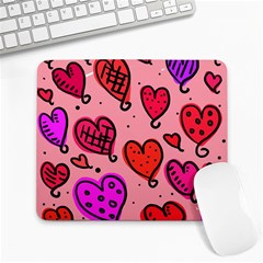 Valentine Wallpaper Whimsical Cartoon Pink Love Heart Wallpaper Design Large Mousepads by Nexatart