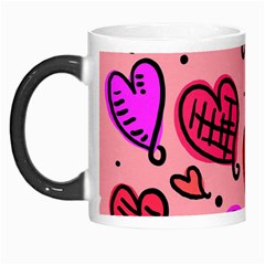 Valentine Wallpaper Whimsical Cartoon Pink Love Heart Wallpaper Design Morph Mugs by Nexatart