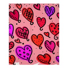 Valentine Wallpaper Whimsical Cartoon Pink Love Heart Wallpaper Design Shower Curtain 60  X 72  (medium)  by Nexatart