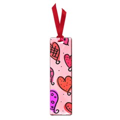 Valentine Wallpaper Whimsical Cartoon Pink Love Heart Wallpaper Design Small Book Marks by Nexatart