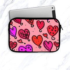 Valentine Wallpaper Whimsical Cartoon Pink Love Heart Wallpaper Design Apple Ipad Mini Zipper Cases by Nexatart