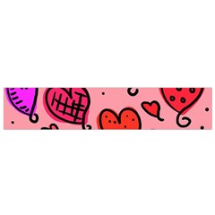 Valentine Wallpaper Whimsical Cartoon Pink Love Heart Wallpaper Design Flano Scarf (small) by Nexatart