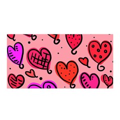 Valentine Wallpaper Whimsical Cartoon Pink Love Heart Wallpaper Design Satin Wrap by Nexatart