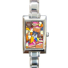 Sweet Stuff Digitally Food Rectangle Italian Charm Watch