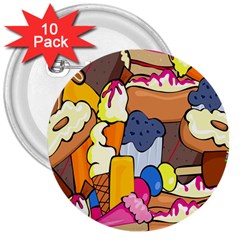 Sweet Stuff Digitally Food 3  Buttons (10 pack) 