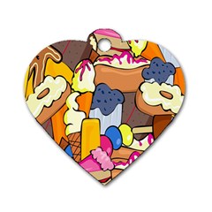 Sweet Stuff Digitally Food Dog Tag Heart (One Side)