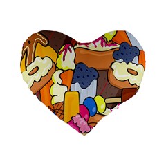 Sweet Stuff Digitally Food Standard 16  Premium Heart Shape Cushions